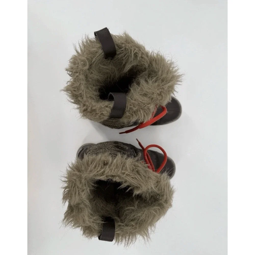 Sorel Tofino Brown Orange Fur Lined Snow‎ Boots size 9 Cute Barely Worn Shoes